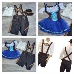 Men’s size medium and women size small stretchy, Oktoberfest couples costumes